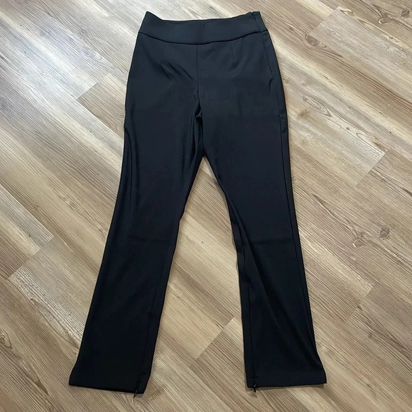 Good American The Exec Pant Black Straight leg Ankle zip Size L NWT Stretch - Picture 11 of 15
